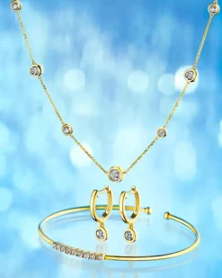 Naszyjnik z żółtego i białego złota z brylantami - 0,21 ct - próba 585