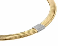 Naszyjnik z żółtego i białego złota z brylantami - 43 cm - 0,54 ct - próba 750