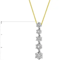 Naszyjnik z żółtego i białego złota z brylantami - 0,49 ct - próba 585