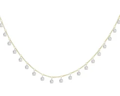 Naszyjnik z żółtego i białego złota z brylantami laboratoryjnymi - 2,45 ct - próba 585