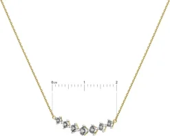 Naszyjnik z żółtego i białego złota z brylantami - 0,10 ct - próba 585