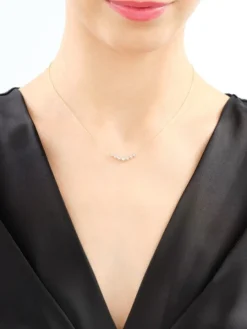 Naszyjnik z żółtego i białego złota z brylantami - 0,10 ct - próba 585