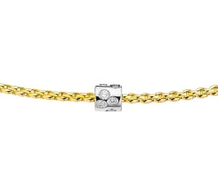 Naszyjnik z żółtego i białego złota z brylantami - 0,17 ct - próba 750