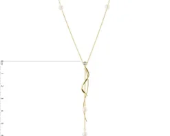 Naszyjnik z żółtego i białego złota z brylantem i perłami - próba 585