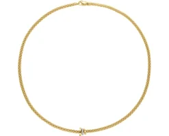 Naszyjnik z żółtego i białego złota z brylantami - 0,10 ct - próba 750