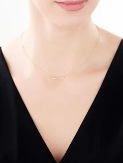 Naszyjnik z żółtego złota z brylantami - 0,10 ct - próba 585