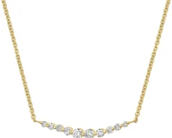 Naszyjnik z żółtego złota z brylantami - 0,15 ct - próba 585