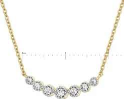 Naszyjnik z żółtego złota z brylantami - 0,12 ct - próba 585