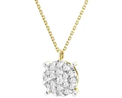 Naszyjnik z żółtego złota z brylantami - 0,25 ct - próba 585