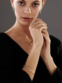 Naszyjnik z żółtego złota z brylantami - 0,25 ct - próba 585