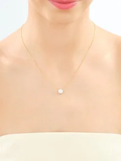 Naszyjnik z żółtego złota z brylantami laboratoryjnymi - 0,85 ct - próba 750