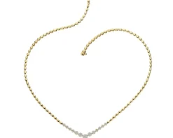 Naszyjnik z żółtego złota z brylantami - 0,85 ct - próba 585