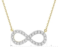 Naszyjnik z żółtego złota z brylantami laboratoryjnymi - nieskończoność - 0,25 ct - próba 585