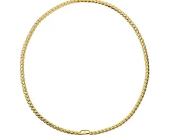 Naszyjnik z żółtego złota z brylantem - 43 cm - 0,01 ct - próba 750