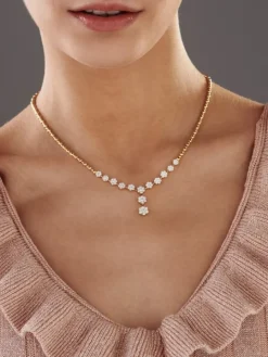 Naszyjnik z żółtego złota z brylantami - 1,91 ct - próba 585