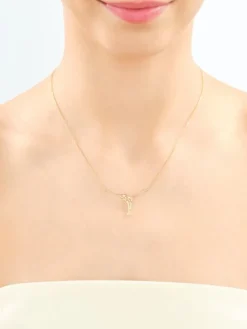 Naszyjnik z żółtego złota z brylantami - 0,06 ct - próba 585