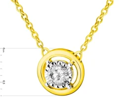 Naszyjnik z żółtego złota z brylantem - 0,10 ct - próba 585