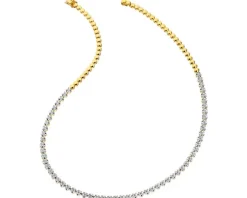 Naszyjnik z żółtego złota z brylantami - 43 cm - - 2,08 ct - próba 585