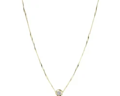 Naszyjnik z żółtego złota z brylantami - 0,03 ct - próba 375