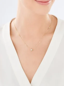 Naszyjnik z żółtego złota z brylantami - 0,03 ct - próba 375