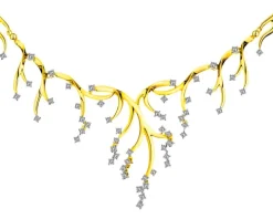 Naszyjnik z żółtego złota z brylantami - 1,01 ct - próba 585