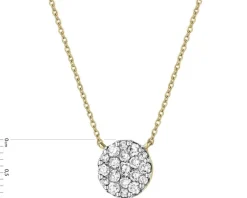 Naszyjnik z żółtego złota z brylantami - 0,50 ct - próba 585
