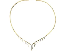 Naszyjnik z żółtego złota z brylantami - 0,27 ct - próba 585