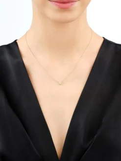 Naszyjnik z żółtego złota z brylantem - 0,03 ct - próba 375