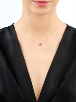 Naszyjnik z żółtego złota z czarnymi diamentami - 0,05 ct - próba 375