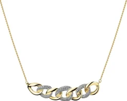 Naszyjnik z żółtego złota z diamentami - 0,33 ct - próba 585