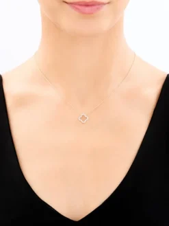 Naszyjnik z żółtego złota z diamentami - 0,15 ct - próba 585