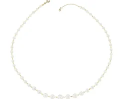 Naszyjnik z żółtego złota z diamentem i perłami - próba 585