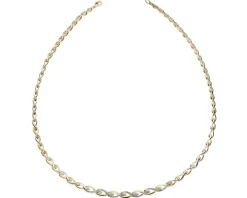 Naszyjnik z żółtego złota z diamentami - 0,10 ct - próba 585