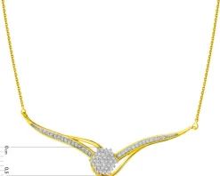 Naszyjnik z żółtego złota z diamentami - 0,20 ct - próba 585
