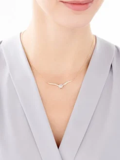 Naszyjnik z żółtego złota z diamentami - 0,20 ct - próba 585