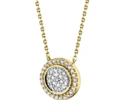 Naszyjnik z żółtego złota z diamentami - 0,11 ct - próba 585