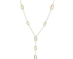 Naszyjnik z żółtego złota z diamentami - 0,04 ct - próba 585