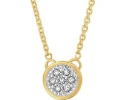 Naszyjnik z żółtego złota z diamentami - koło - 0,03 ct - próba 585