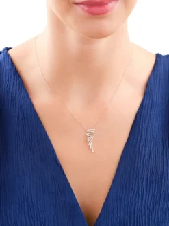 Naszyjnik z żółtego złota z diamentami - 0,20 ct - próba 585