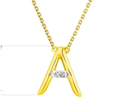 Naszyjnik z żółtego złota z diamentami - litera A - 0,006 ct - próba 375