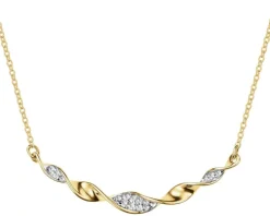 Naszyjnik z żółtego złota z diamentami - 0,04 ct - próba 585