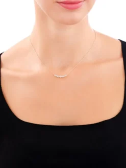 Naszyjnik z żółtego złota z diamentami - 0,07 ct - próba 375