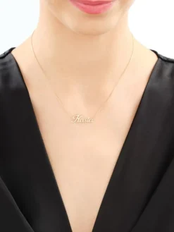 Naszyjnik z żółtego złota z diamentem - Kasia - 0,005 ct - próba 375