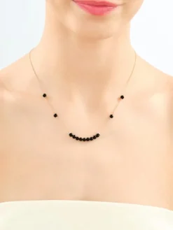 Naszyjnik z żółtego złota z diamentami i agatami - próba 375