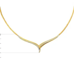 Naszyjnik z żółtego złota z diamentami - 0,30 ct - próba 585