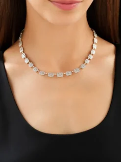 Naszyjnik z żółtego złota z diamentami - 4,88 ct - próba 585