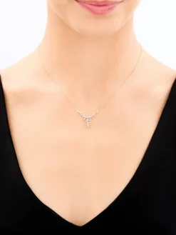 Naszyjnik z żółtego złota z diamentami - 0,24 ct - próba 585