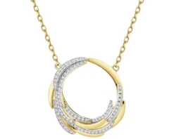 Naszyjnik z żółtego złota z diamentami - 0,23 ct - próba 585