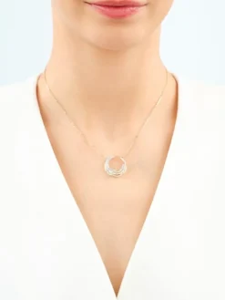 Naszyjnik z żółtego złota z diamentami - 0,23 ct - próba 585