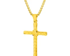 Naszyjnik ze stali szlachetnej - krzyż